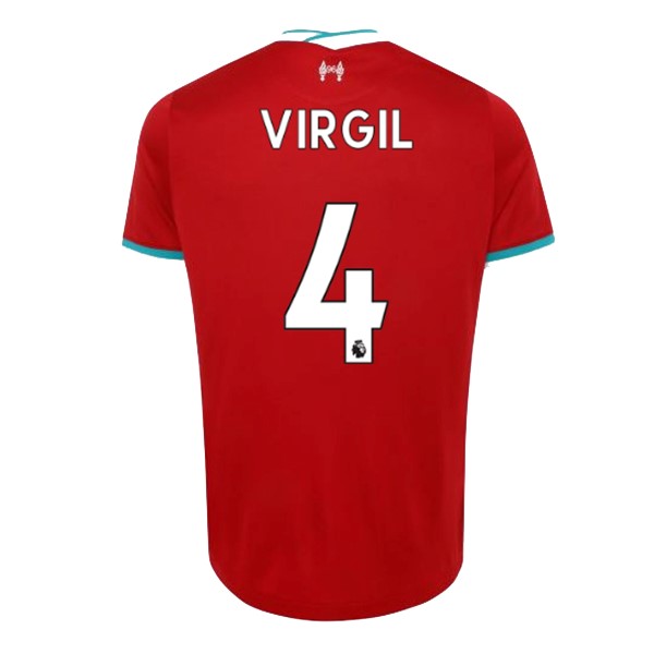 Maillot Football Liverpool NO.4 Virgil Domicile 2020-21 Rouge